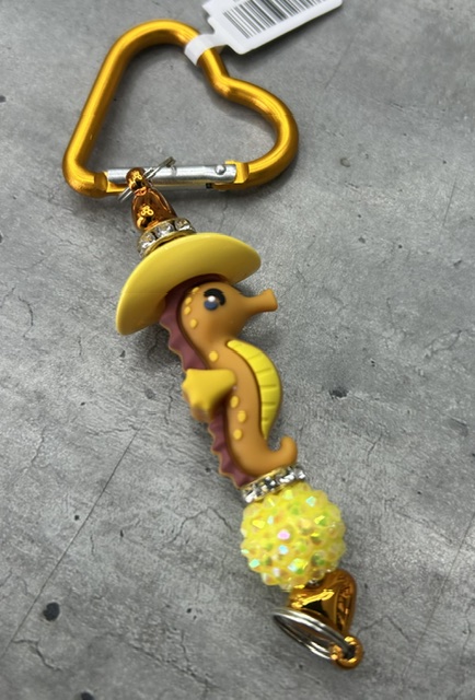 Heart key chain beaded includes 2 focal