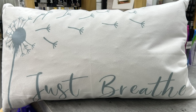 Pillow( 12x20") with case "Just breathe" case - Image 2