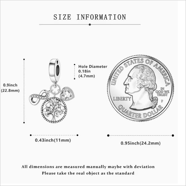 Charms for bracelet- Infinity charm , tree of life - Image 3