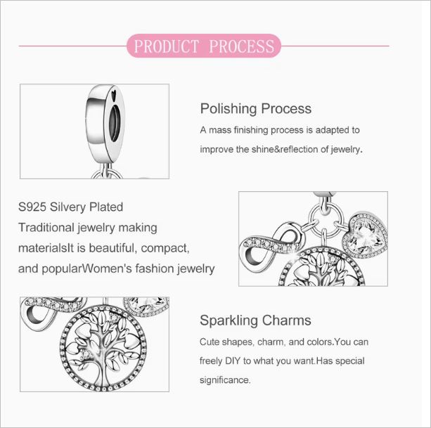 Charms for bracelet- Infinity charm , tree of life - Image 2