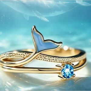 Whale Tail Ring w/blue stone