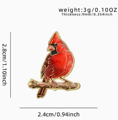 Cardinal Enamel Lapel Pin - Image 2