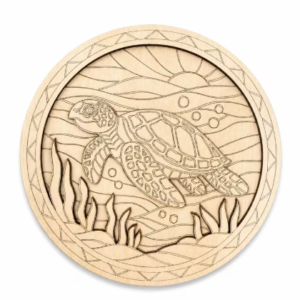 DIY wooden layered sea turtle art kit